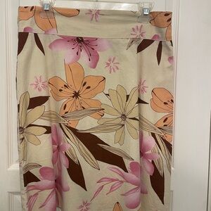 Vintage Floral Skirt in Cream and Pink